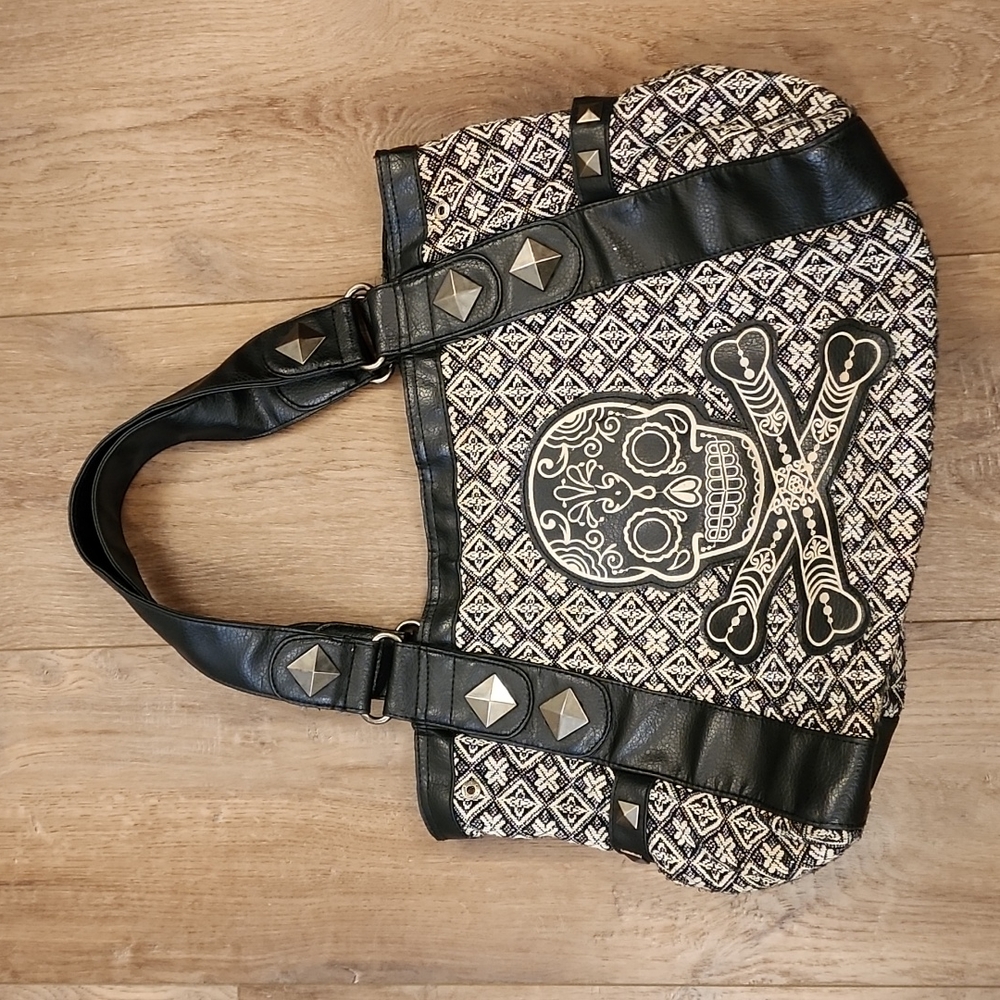 Loungefly Sugar Skull  with Vegan Leather, Tapestry and Studs